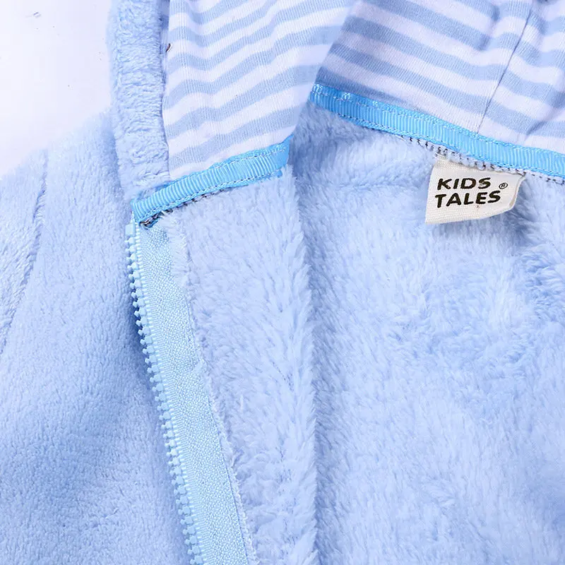 Весенне-осенняя флисовая Детская толстовка с капюшоном с милым медведем, куртка с капюшоном для мальчиков и девочек, одежда для малышей