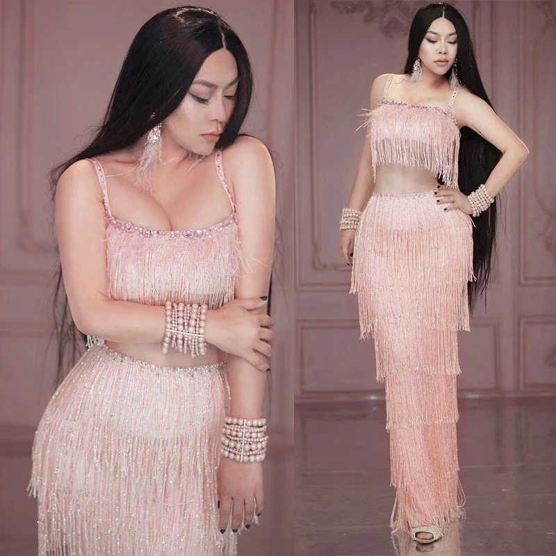 Pink fringe outfit Clearance
