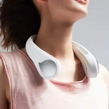 

Portable Summer USB Rechargeable Lazy Hanging Neck Mute Cooling Fan Air Cooler pocket fan is small enough to fit in a handbag.