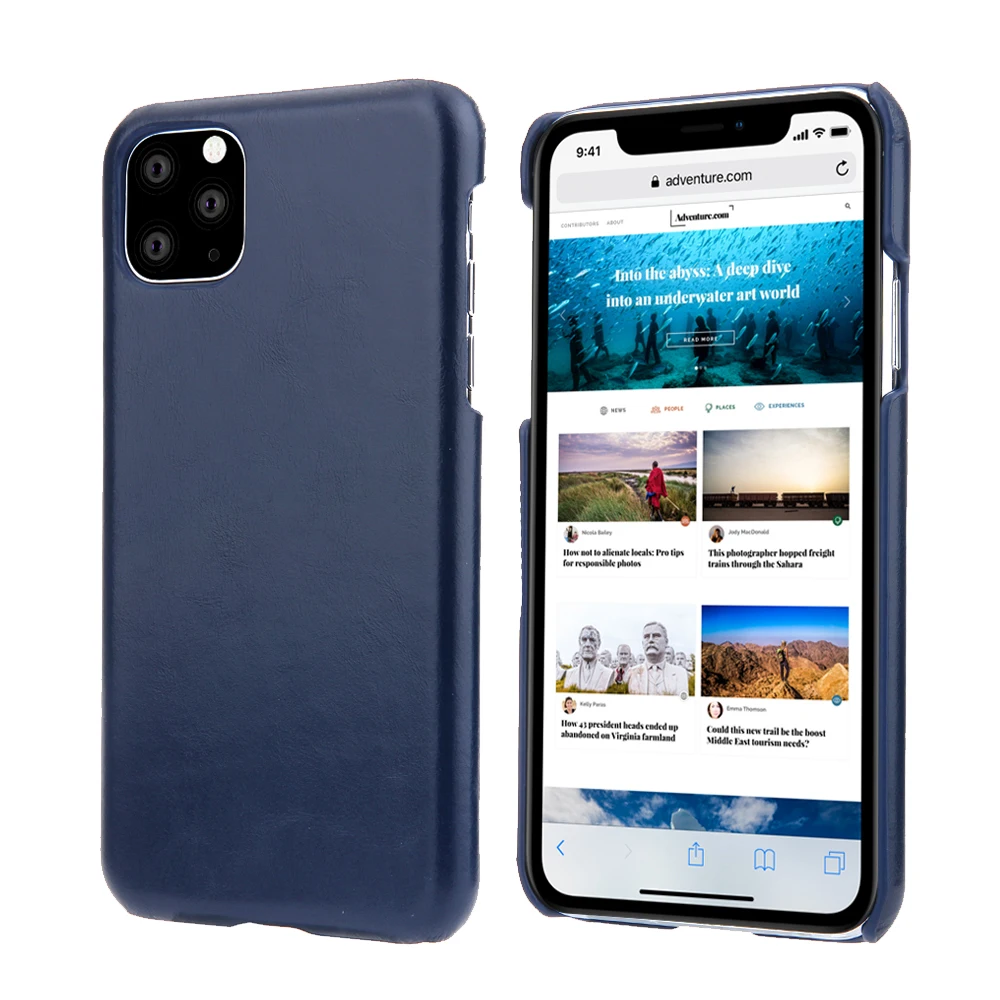 Ретро-чехол из натуральной кожи для iphone 11 Pro, чехол для телефона из матовой воловьей кожи, противоударный чехол для iphone X XS XR - Цвет: 3