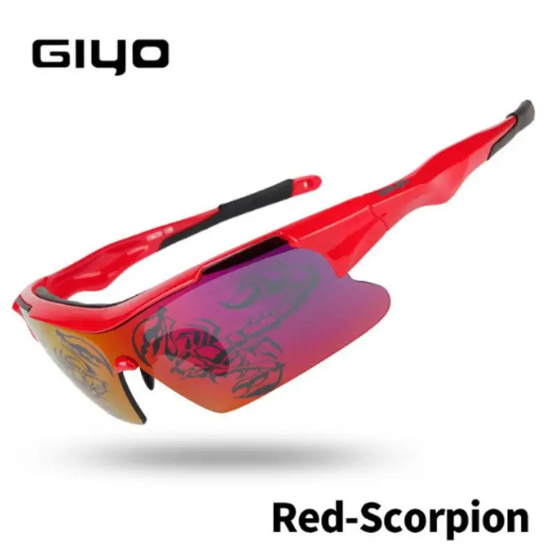 GIYO поляризованные велосипедные очки UV400 Защита объектива MTB дорожный велосипед Спорт на открытом воздухе велосипедные солнцезащитные очки, снаряжение для велосипедистов - Цвет: Red Scorpion