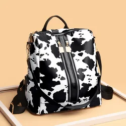 Casual Vintage Trendyol Leather Backpack Women Designer Travel Black Back Packs Bag For Girls Cow Big Suitcase Fashion Luxury