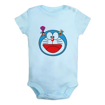 

Cartoon Doraemon Nobita Nobi Cartoon Cat Design Newborn Baby Boys Girls Outfits Jumpsuit Printing Infant Bodysuit Clothes