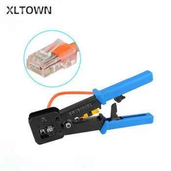 

XLTOWN Multifunctional EZ Network Pliers 6P8P Through Hole Cable Clamp Perforated Crystal Head Crimper Through Hole Net Pliers