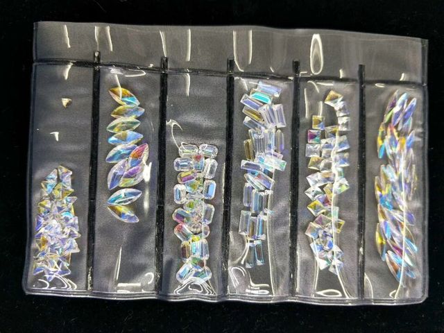 Colors Nail Rhinestones 1 Pack 1 Bag about 1440 PCS Mixed Size Round Flat-back AB Crystal/Rhinestone