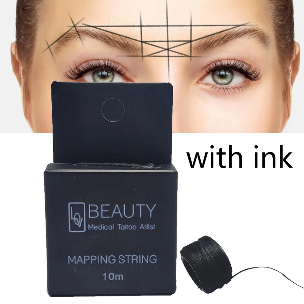 

Pre-Inked Brow Mapping String for Microblading, Microshading, Cosmetic Tattooing, Permanent Makeup Artist Perfect Measuring Tool