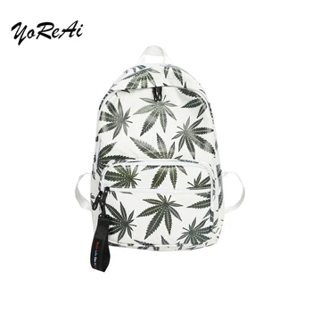 

YoReAi Maple Leaf Print Backpack College Student Student School Harajuku Campus Casual Backpacks Unisex Fashion Shoulder Bag