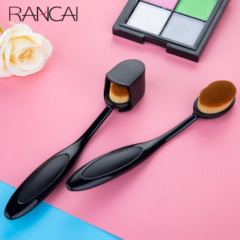 Rancai 1 Pz Fondotinta Pennello Per Trucco Flat Top Kabuki Face Blush Pennello In Polvere Per Crema O Cosmetici In Polvere Impeccabile Strumenti Di Be