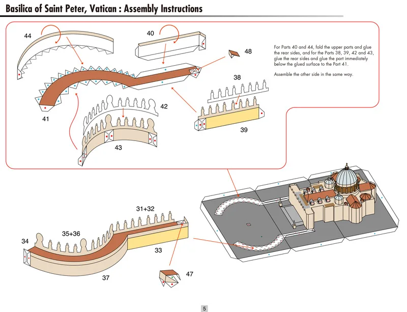 Бумажная модель Ватикан василика Святого Петра Всемирное имя архитектурная модель ручной работы домашние работы