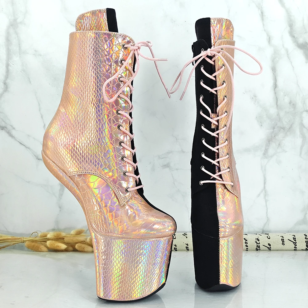 

Leecabe PU Upper Platform Ankle Boots Sexy Exotic heelless pole dance shoes