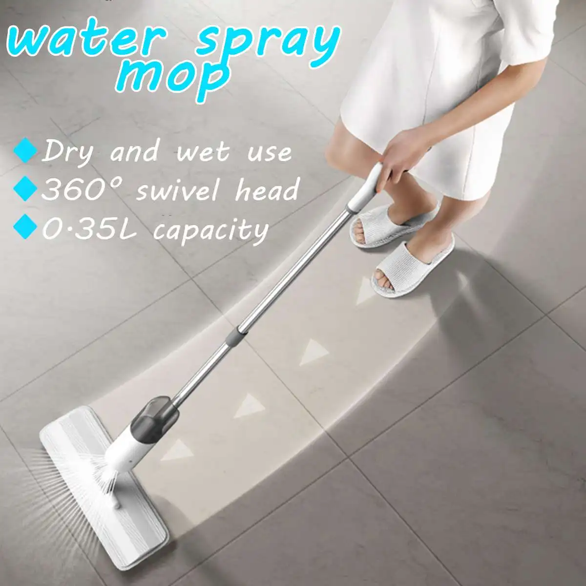 

Spray Floor Mop with Reusable Microfiber Pads 360 Rotated Handle Mop for Home Kitchen Laminate Wood Ceramic Tiles Floor Cleaning