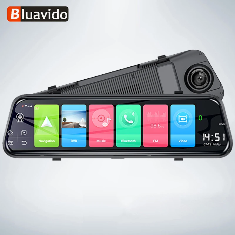 Зеркало видеорегистратор Bluavido 10 дюймов 4G Android 8 1 GPS FHD 1080P ADAS Wi Fi Bluetooth|car rearview mirror