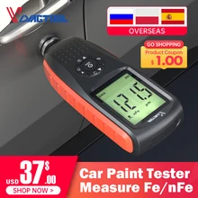 VDIAGTOOL VC200 Thickness Gauge Tester For Car Paint Tester Backlight Display Measuring Fe/nFe Car Film Thickness Meter