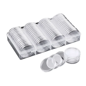 

AFBC 40 mm Coin Capsules Coin Case Coin Holder Storage Container with Storage Organizer Box for Coin Collection Supplies (60 Pie