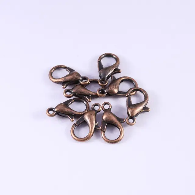 10/12/14/16/18/21mm Silver Gun Black Metal Lobster Clasps Hooks Bracelet End Connectors For Jewelry Making DIY Necklace Buckle red copper