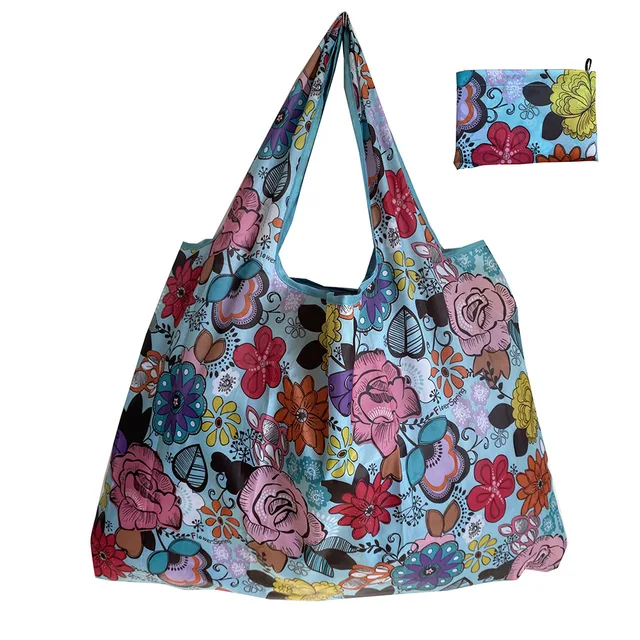 Foldable Shopping Bag Reusable Grocery Bag Tear-Proof Nylon Bag Suitable For Grocery Recycling Gift Bag Large 22016