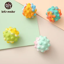 

Let's Make Squeeze Baby Stress Relief Sensory Toy Decompression Round Ball Wristband Keychain Silica Gel Spinner Educational Toy