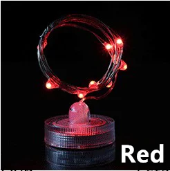 IP65 Водонепроницаемый 1 м 2 м светодиодный медный и серебряный провод струнная лампа 10 20 светодиодный подводная батарея коробка встроенный аккумулятор для праздника - Испускаемый цвет: Red