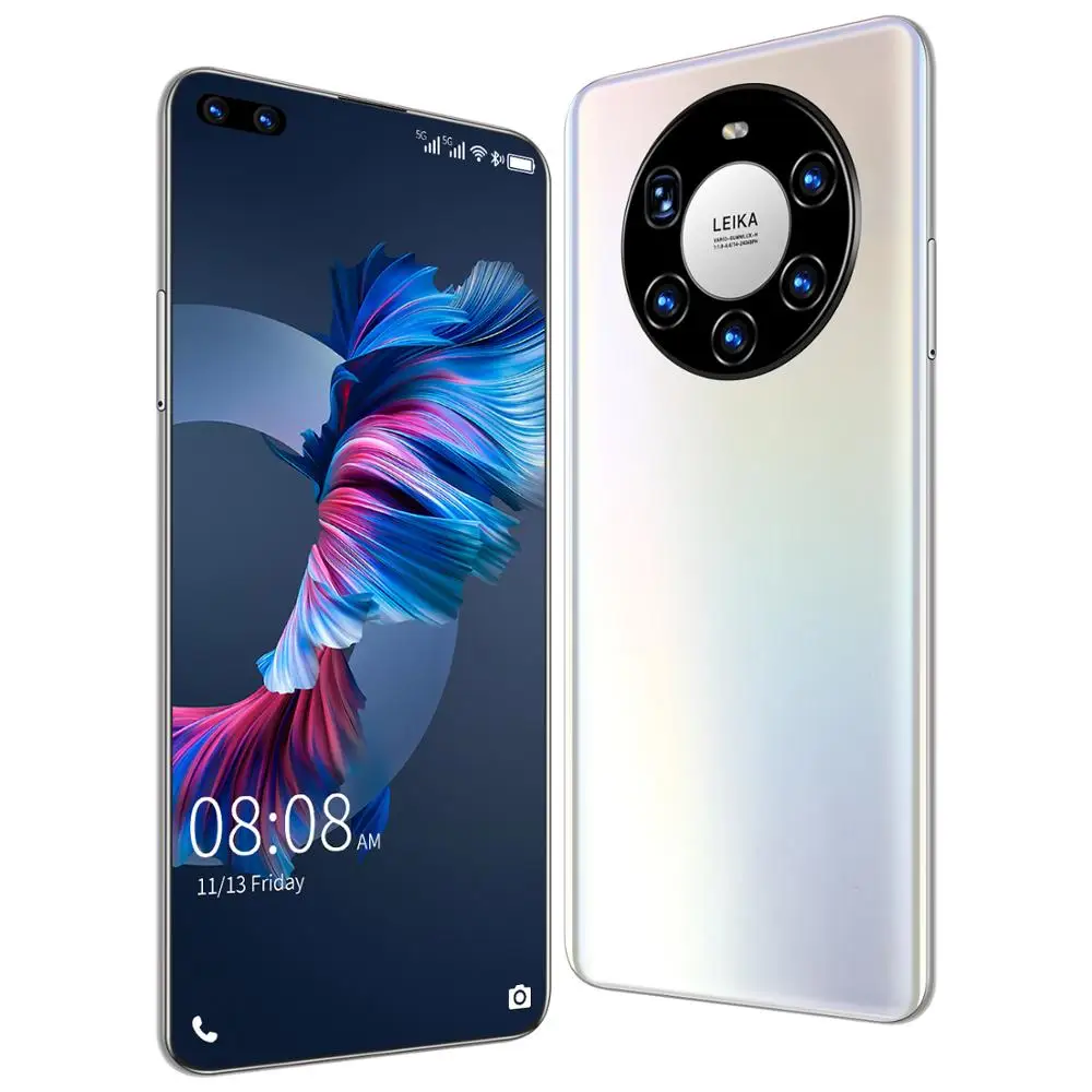 2021 New 7.3Inch Mate40 Pro+ Global Version Smartphone 12GB RAM 512GB ROM Cellphone 24+50MP 4G 5G Network 6000mAh Mobile Phone