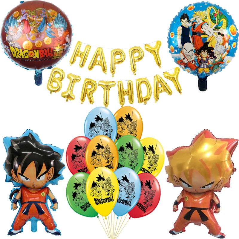 1 компл. Мультфильм WUKONG воздушный шар Dragon Ball Globos С Днем Рождения украшения аниме игрушки супер герой воздушный шар мальчик детские игрушки - Цвет: 1Set
