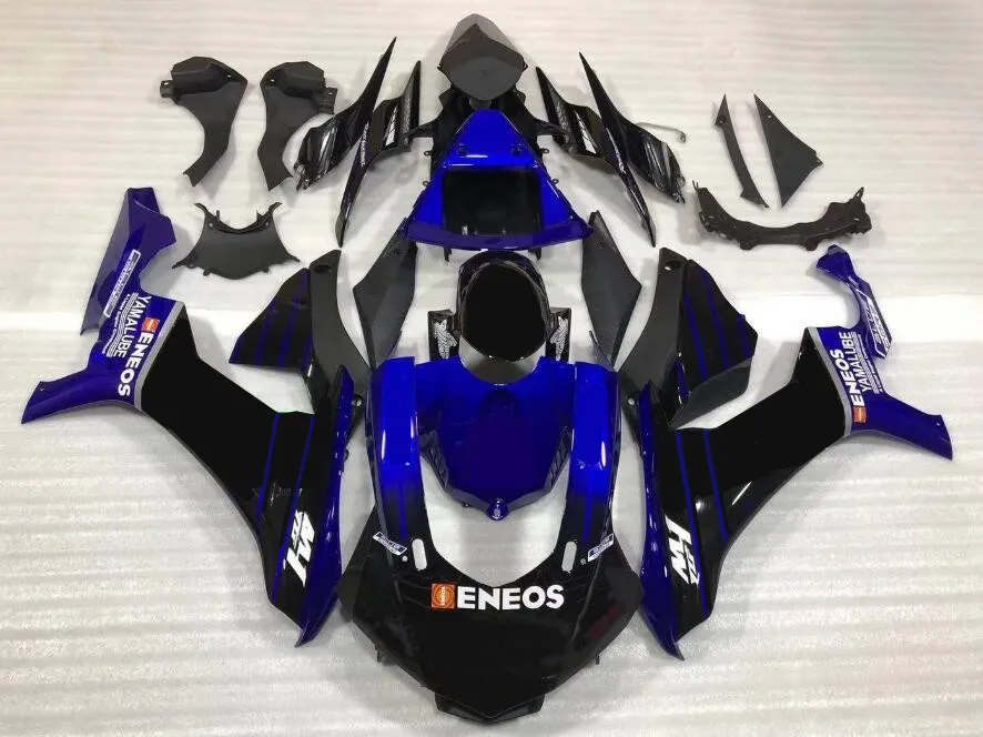 Литьевая форма) ABS полный обтекатель комплект подходит для YZF-R1 15 16 17 18 r1 Пользовательские черный синий+ сиденье cowling