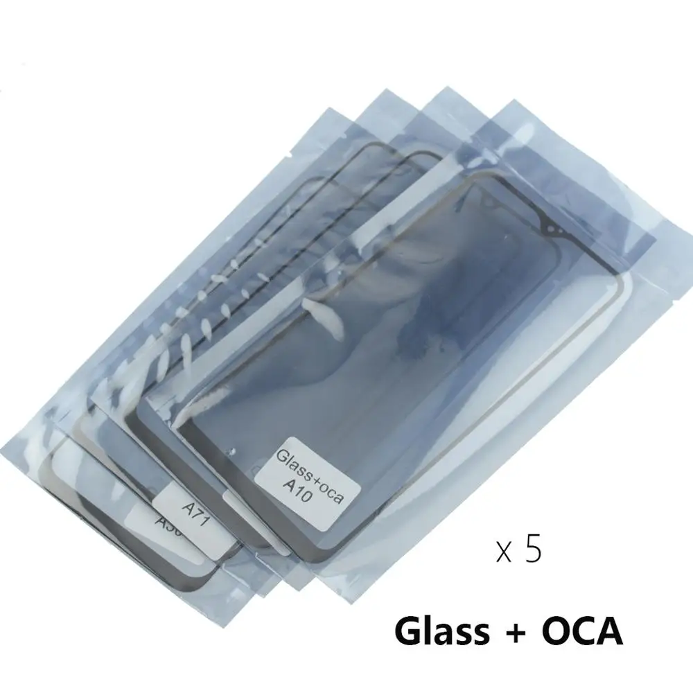 5PCS 2 in 1 Front Outer Screen Glass OCA Glue for Samsung A31 A11 A21 A21S A60 A41 A90 M20 Touch Panel Lens Cover Lamination