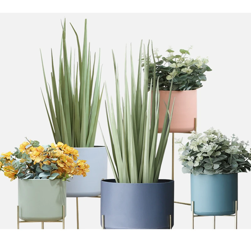 

Creative Nordic Wrought Iron Flower Shelf Balcony Living Room Interior Floor-standing Simple Home Flower Pot Green Flower Stand