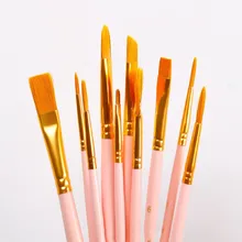 3 шт./пакет акварель гуашь Краски кисти разных Форма круглым заостренным кончиком набор нейлоновых волосяных Краски ing кисти комплект, принадлежности для живописи без коробки