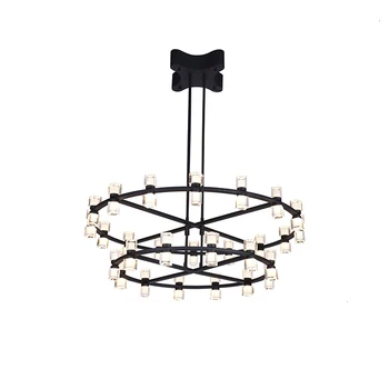 

Guangdong Philippines Home Hotel Restaurant Black Aluminum Modern Low Ceiling Chandelier Lighting Pendant Scandinavian