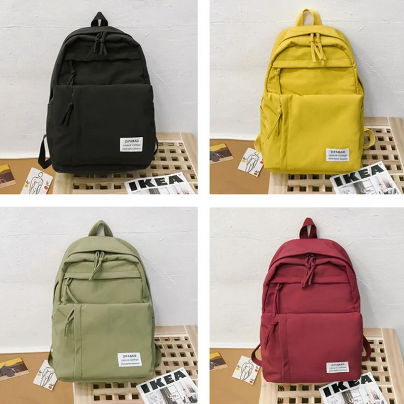 

Women Backpack Large Capacity Multiple Zipper Pocket Backpacks Travel Bag Classic Waterproof Nylon Teenage Girls Schoolbagbag