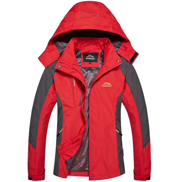 Женская демисезонная повседневная куртка, водонепроницаемая ветровка, верхняя одежда, пальто с капюшоном, Женская туристическая дышащая куртка, женская спортивная одежда - Цвет: Red