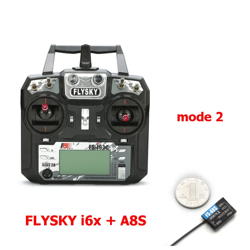 Mode 2 with A8S FLYSKY FS-i6X i6X 10CH 2,4 ГГц AFHDS 2A передатчика радиоуправляемой модели к компьютеру с X6B iA6B A8S приемник для RC Qaud небольшой гоночны - Цвет: Mode 2 with A8S