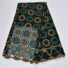 Хлопковая кружевная ткань высокого качества, швейцарская вуаль, кружево с камнями,, последняя африканская кружевная ткань для свадебного платья, 5 ярдов