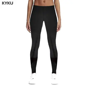 

KYKU Black Leggings Women Fitness Pants 3d Print Leggings Elastic Sweatpants Spandex Push Ups Sexy Womens Leggings Pants Casual