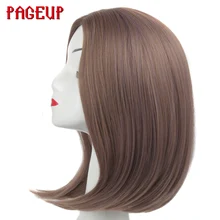 Короткий парик Боб прямой светильник Фиолетовый Высокая температура волокна синтетические Косплей парики Pageup