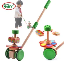 Маленький Угол Ya животная тележка детский толчок счастливый обучающий шаг деревянные игрушки Младенцы забавная деревянная игрушка