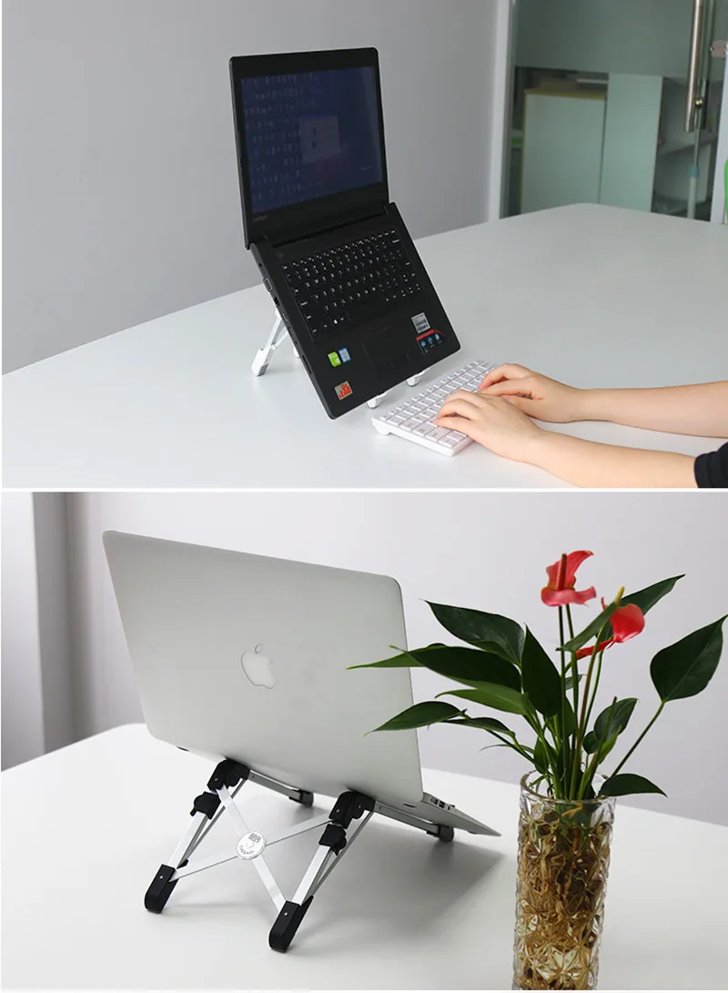 Подставка для ноутбука, подъемный стояк, держатель, алюминиевый, высота/угол, регулируемый, для ноутбука, охлаждающий кронштейн, мобильный телефон, планшет, складной, портативный