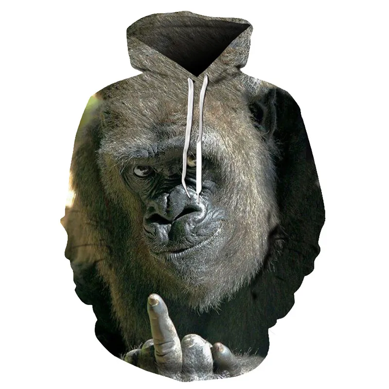 Autumn new animal gorilla / monkey hoodie men and women 3D sweatshirt oil orangutan print hooded jacket hip hop street shoot Autumn new animal gorilla / monkey hoodie men and women 3D sweatshirt oil orangutan print hooded jacket hip hop street shoot