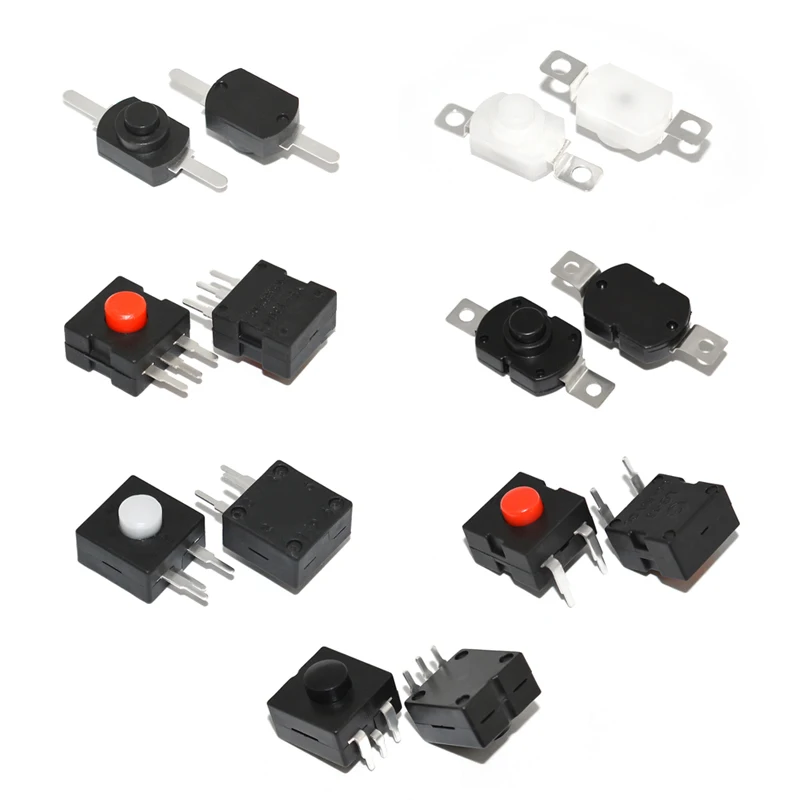 5pcs 스위치 푸시 버튼 클릭 clicky on off 스위치 1212 LED 손전등 토치 헤드 램프 랜턴 라이트 DIY 부품 액세서리