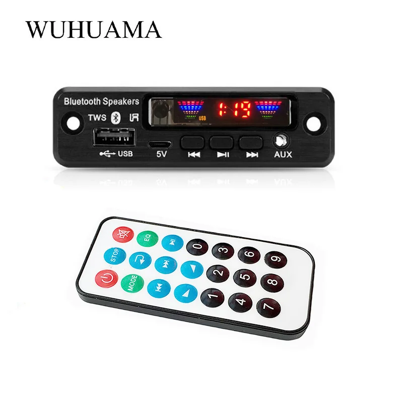 Приемник Bluetooth 5 0 автомобильный комплект TWS mp3 плеер декодер плата цветной экран