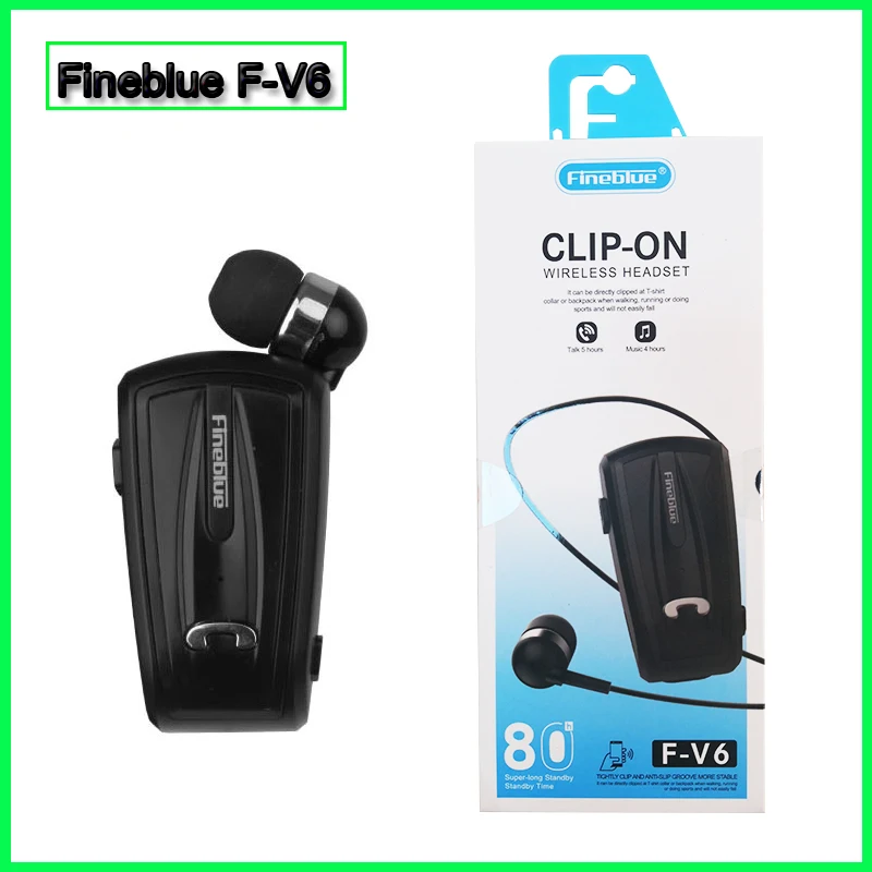 Fineblue F-V6 Беспроводной автомобиля Bluetooth наушники Портативный Бизнес 4 0 носить клип