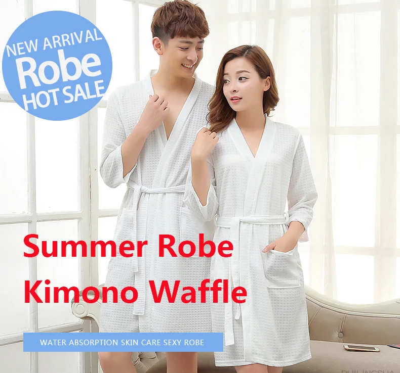 mens pjs set Hot Selling Men Summer Suck Water Waffle Bathrobe Male Plus Size Kimono Bath Robe Sexy Robes Mens Dressing Gown Bathrobes white pajama pants