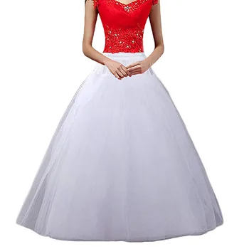 

Wedding Petticoat 4 Netting Tulle Layers A-Line Hoopless Drawstring Floor Length Underskirt Crinoline Slips Vestido De Novia