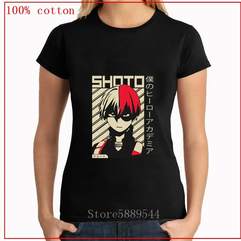 Todoroki Shoto винтажные футболки с надписью My Hero academic для женщин аниме манга одежда
