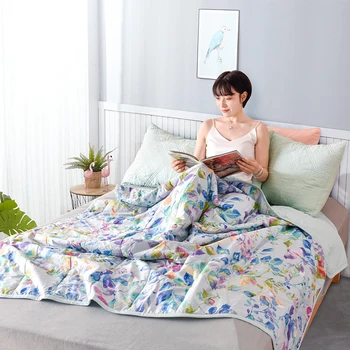 

PHF Summer Washed Cotton Quilted Bedspread Nordic Bed Covers Plaid On The Bed Comfortable Queen King Blanket And Bedspread