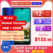 Xiao mi mi cc9e 4 gb 64 gb 스마트 폰 금어초 665 옥타 코어 4030 mah 6.088 "후면 3 샷 48 + 32 백만마력 카메라 amoled 화면 mi ui 10(China)
