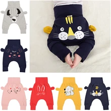 Штаны-шаровары с рисунком для малышей; теплые штаны с высокой талией для малышей; милая модная одежда для малышей