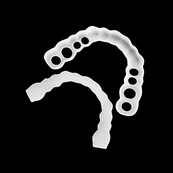 

2Pcs Teeth Whitening False Teeth Cover Smile Teeth Comfortable Veneers Whitening Instant Cosmetic Dentistry Veneer Denture Set