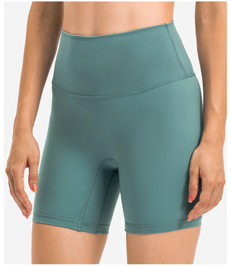 Solid Color Women Sports Shorts Sexy Printing Soft High Waist Fitness Yoga Short Cycling Train Gym Workout Tight Athletic Clothe