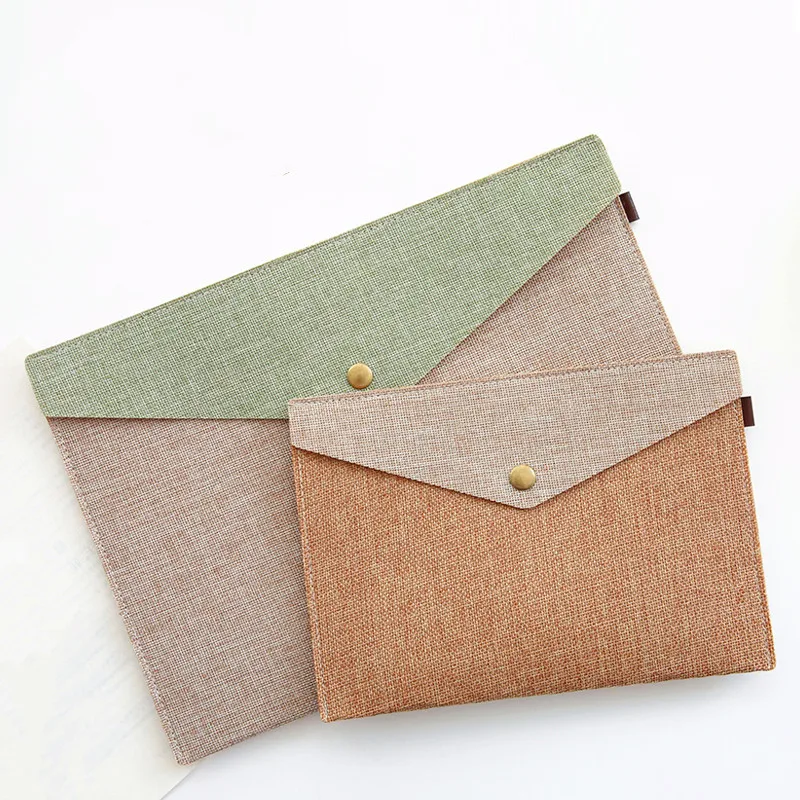 Carpeta de archivos A4/A5 de aprendizaje elegante, simple y creativo, paño de imitación, saco de lona de fieltro, bolsas para recibir, suministros escolares y de oficina